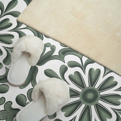 Rectangular wall panel A plant motif in a circle