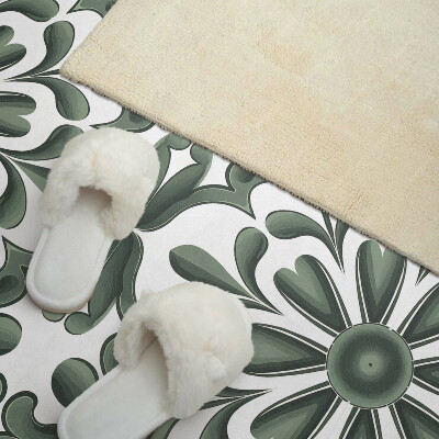 Rectangular wall panel A plant motif in a circle