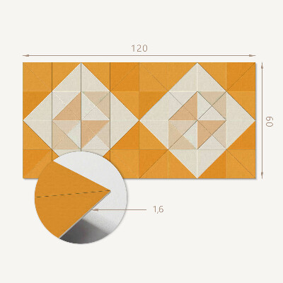 Rectangular decorative wall panel A rhombus pattern in a geometric form