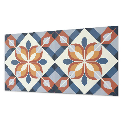 Rectangular wall panel Floral motif in a geometric style