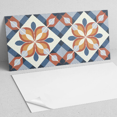 Rectangular wall panel Floral motif in a geometric style