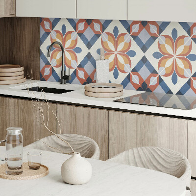 Rectangular wall panel Floral motif in a geometric style