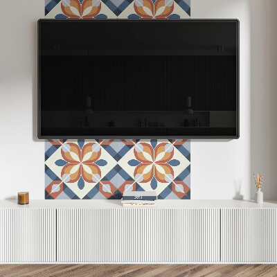 Rectangular wall panel Floral motif in a geometric style