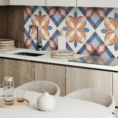 Rectangular wall panel Floral motif in a geometric style