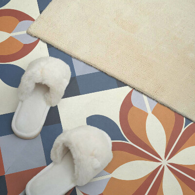 Rectangular wall panel Floral motif in a geometric style