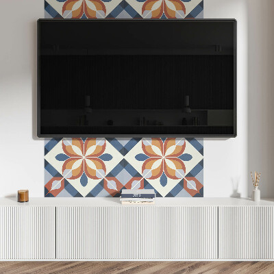 Rectangular wall panel Floral motif in a geometric style