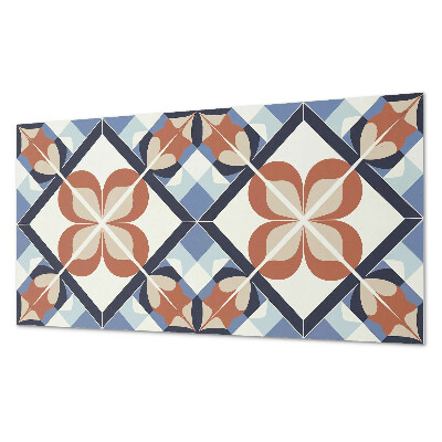 Rectangular wall panel Floral pattern in symmetrical shapes