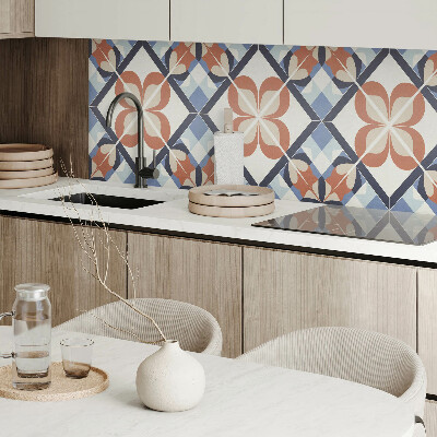 Rectangular wall panel Floral pattern in symmetrical shapes