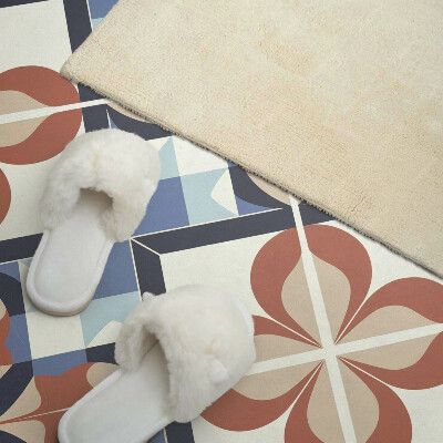 Rectangular wall panel Floral pattern in symmetrical shapes