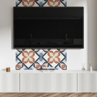 Rectangular wall panel Floral pattern in symmetrical shapes
