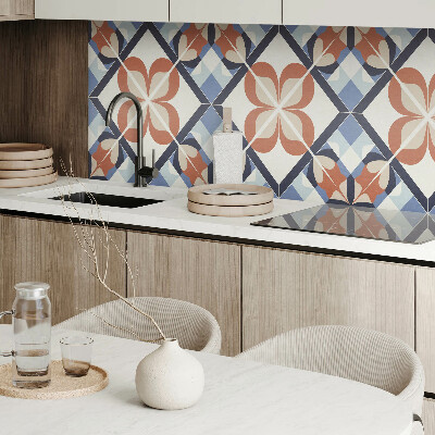 Rectangular wall panel Floral pattern in symmetrical shapes