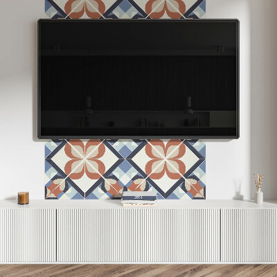 Rectangular wall panel Floral pattern in symmetrical shapes