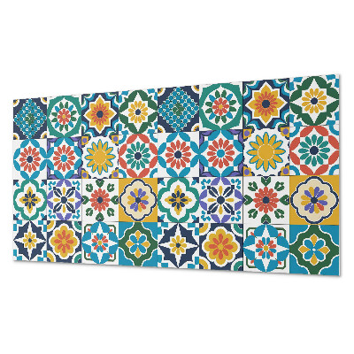 Rectangular bathroom wall panel Floral and geometric compositions