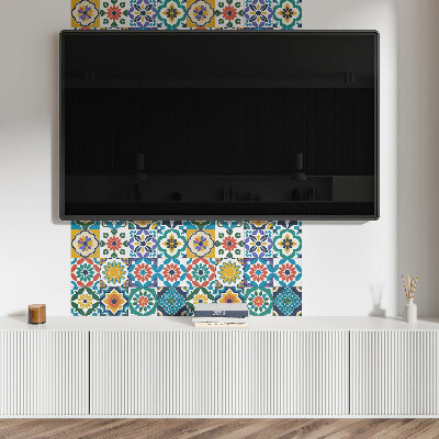 Rectangular bathroom wall panel Floral and geometric compositions