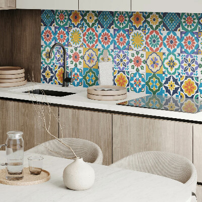 Rectangular bathroom wall panel Floral and geometric compositions