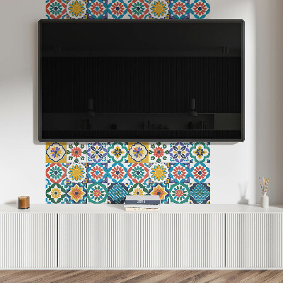 Rectangular bathroom wall panel Floral and geometric compositions