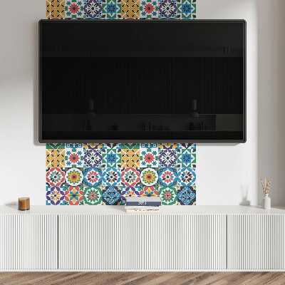 Rectangular wall panel Mosaic grids in a graphic style