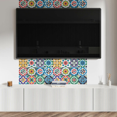 Rectangular wall panel Mosaic grids in a graphic style