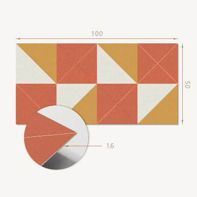 Rectangular bathroom wall panel Warm geometric patterns