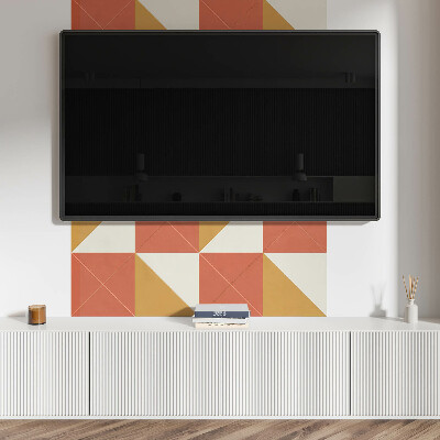 Rectangular bathroom wall panel Warm geometric patterns