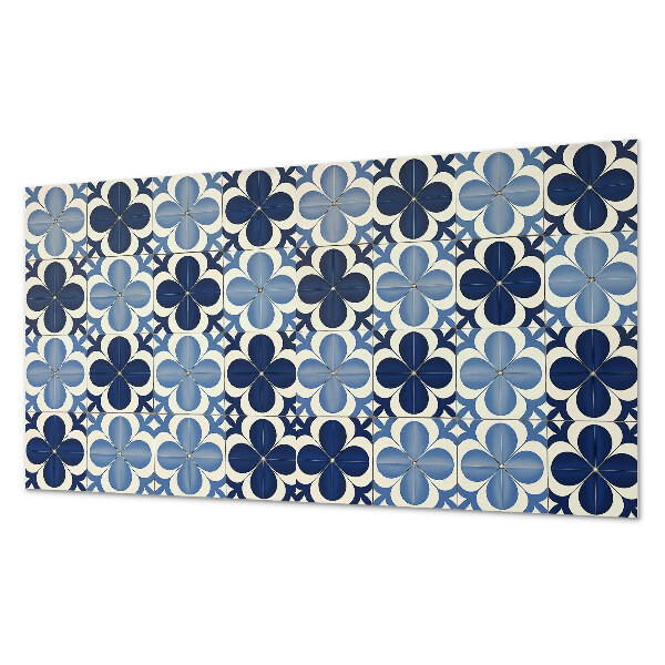 Rectangular bathroom wall panel Floral shapes in geometry