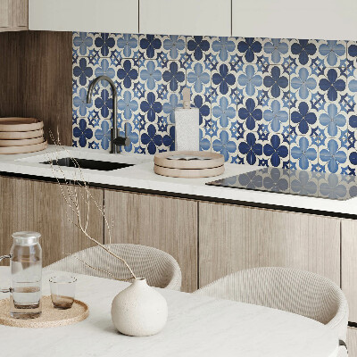 Rectangular bathroom wall panel Floral shapes in geometry