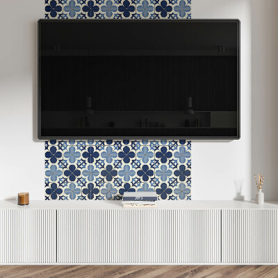 Rectangular bathroom wall panel Floral shapes in geometry
