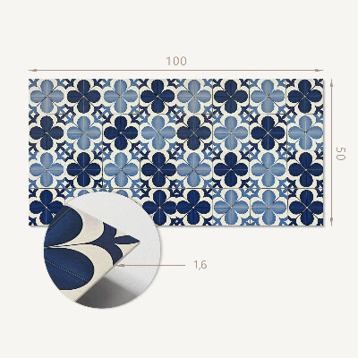 Rectangular bathroom wall panel Floral shapes in geometry