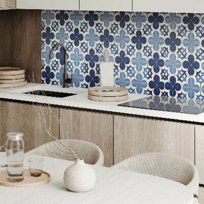 Rectangular bathroom wall panel Floral shapes in geometry