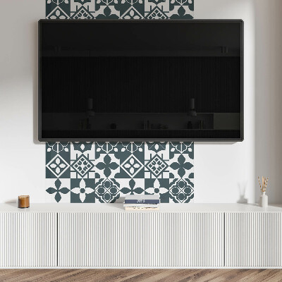Rectangular bathroom wall panel Geometric motifs in tiles