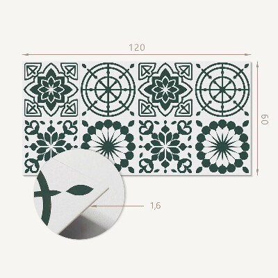 Rectangular bathroom wall panel Floral-geometric pattern