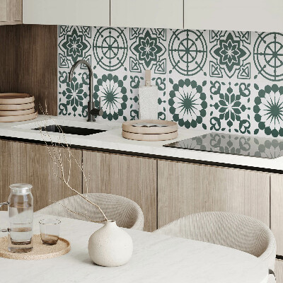 Rectangular bathroom wall panel Floral-geometric pattern