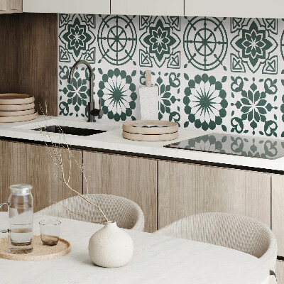 Rectangular bathroom wall panel Floral-geometric pattern