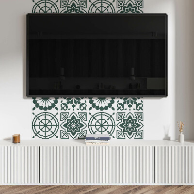 Rectangular bathroom wall panel Floral-geometric pattern