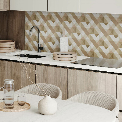Rectangular bathroom wall panel Earthy shapes in a geometric style