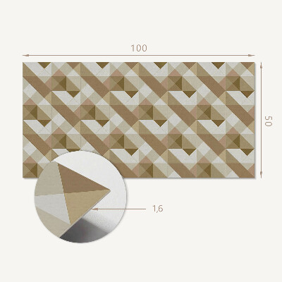 Rectangular bathroom wall panel Earthy shapes in a geometric style