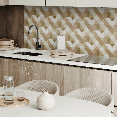 Rectangular bathroom wall panel Earthy shapes in a geometric style