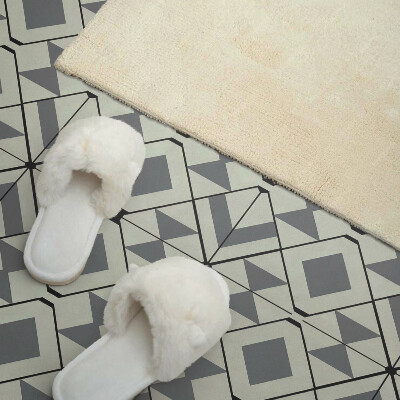 Rectangular bathroom wall panel Geometric style rhombus pattern