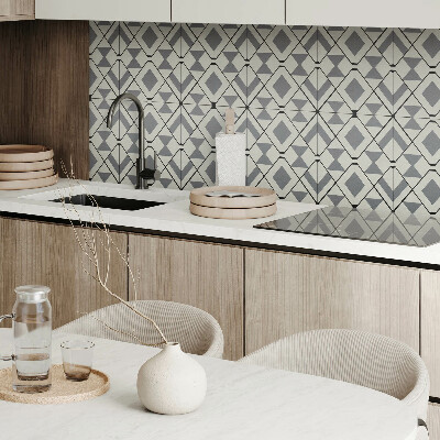Rectangular bathroom wall panel Geometric style rhombus pattern