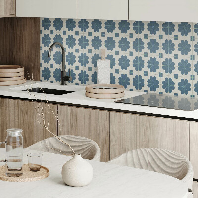 Rectangular decorative wall panel Checkered floral motif