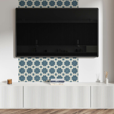 Rectangular decorative wall panel Checkered floral motif