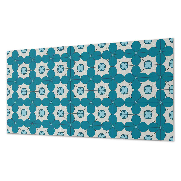 Rectangular wall panel Floral motif in geometric shapes