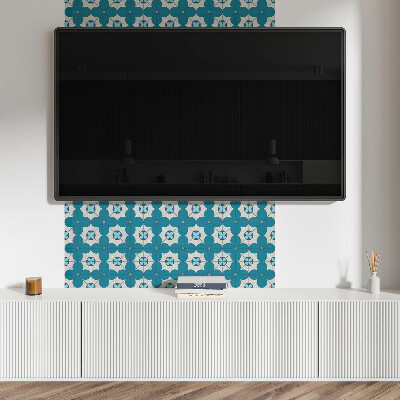 Rectangular wall panel Floral motif in geometric shapes