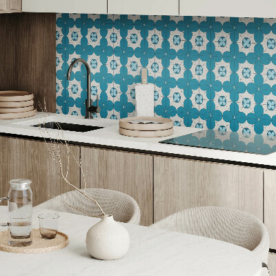 Rectangular wall panel Floral motif in geometric shapes