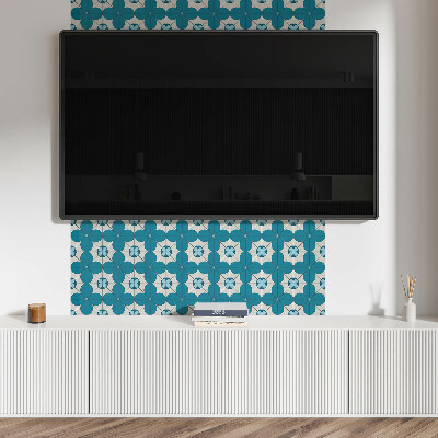 Rectangular wall panel Floral motif in geometric shapes