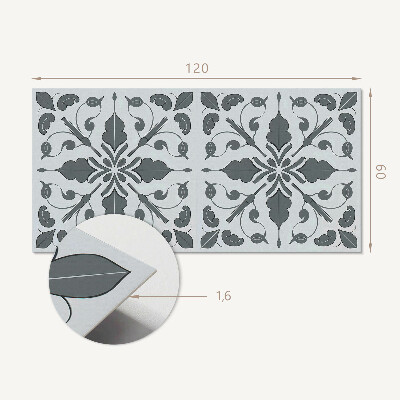 Rectangular bathroom wall panel A plant pattern in harmonious symmetry