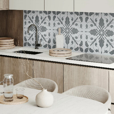Rectangular bathroom wall panel A plant pattern in harmonious symmetry