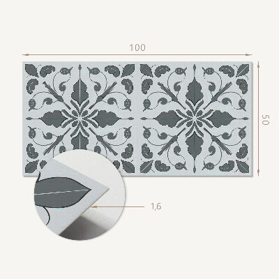 Rectangular bathroom wall panel A plant pattern in harmonious symmetry