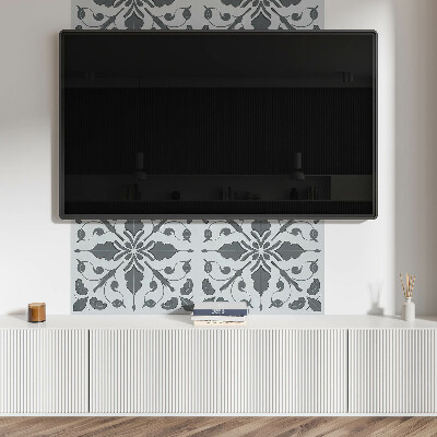 Rectangular bathroom wall panel A plant pattern in harmonious symmetry