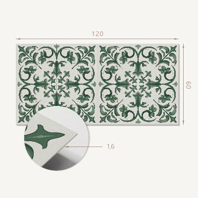 Rectangular bathroom wall panel Plant motif with floral details